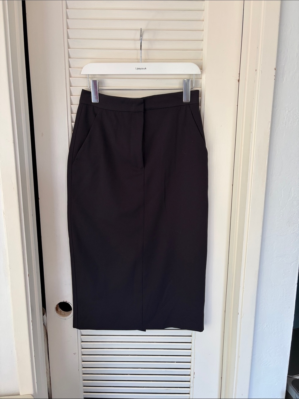 MaxMara Black new wool Classic High-Waist Pencil Skirt with pockets